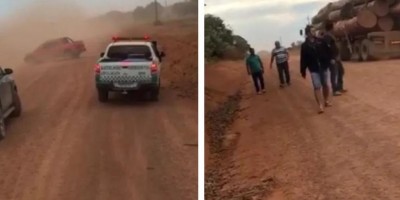 Grupo impede que Polícia Ambiental apreenda madeira ilegal retirada de reserva em RO;...