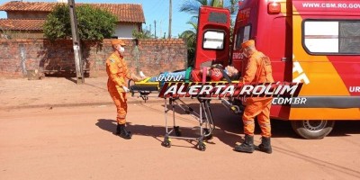 Motociclista fratura o pé afor mais um acidente de moto em Rolim de Moura