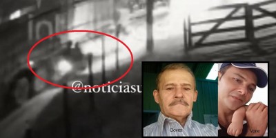 Câmera de segurança registra momento em que pai e filho são atropelados por caminhão...