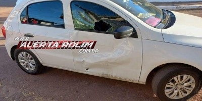 Acidente entre moto e carro é registrado no centro de Rolim de Moura