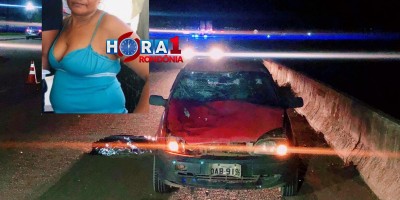 Mulher morre após ser atropelada por carro e ser arrastada por vários metros na BR-364...