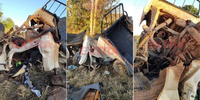 Capotamento de caminhonete deixa jovem de 17 anos morto e outro de 18 anos em estado...