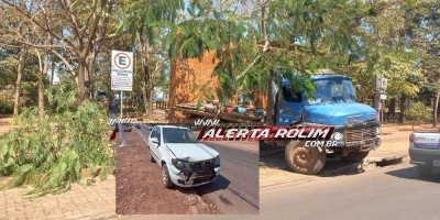 Rolim de Moura: Caminhão desce de ré desgovernado, atinge carro estacionado e danifica...