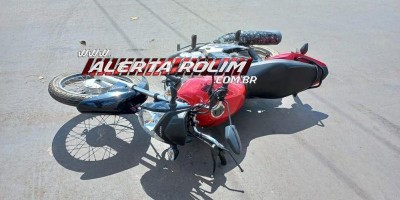 Segundo acidente do dia envolveu moto e carro no Centro de Rolim de Moura