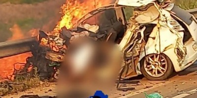 Motorista morre carbonizado após colisão com carreta em Ji-Paraná 