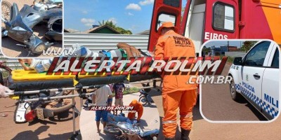 Avô e neta ficam feridos após sofrerem queda de moto em Rolim de Moura