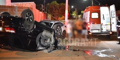 Família sai sem nenhum ferimento após carro capotar em MT