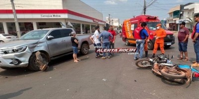 Acidente envolvendo mototáxi e caminhonete foi registrado nesta quinta-feira em Rolim de...