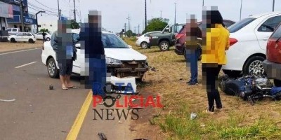 Motociclista atinge três carros durante acidente de trânsito em Vilhena