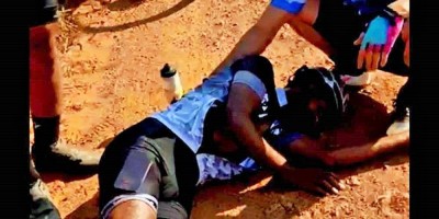 Ciclista em alta velocidade desmaia após 'atropelar' vaca na área rural de Vilhena