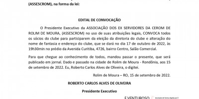 EDITAL DE CONVOCAÇÃO - ASSESCROM