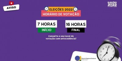 Em Rondônia, votação começa 07 horas e se encerra às 16H