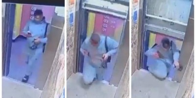 Homem quase é esmagado após elevador falhar; veja o vídeo