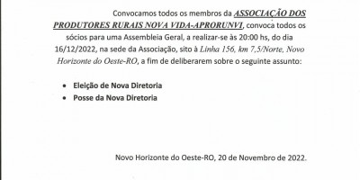 EDITAL DE CONVOCAÇÃO 02/2022 - - APRORUNVI