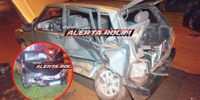 Forte colisão entre dois carro é registrado na noite de quarta-feira em Rolim de Moura