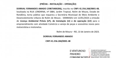 SOLICITAÇÃO PEDIDO DE LICENÇAS - DORIVAL FERNANDES AMADO 