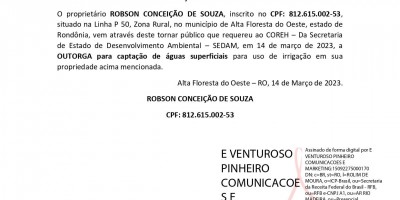 RENOVAÇÃO DE OUTORGA - ROBSON CONCEIÇÃO DE SOUZA