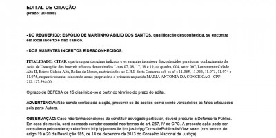 EDITAL DE CITAÇÃO - USUCAPIÃO