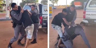 Homem reage à prisão, tenta tomar arma de PMs e leva tiro; vídeo