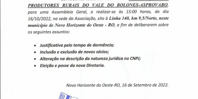 EDITAL DE CONVOCAÇÃO - ASPROVABO