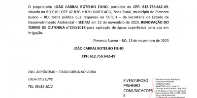  RENOVAÇÃO TERMO DE OUTORGA - JOÃO CABRAL BOTELHO FILHO
