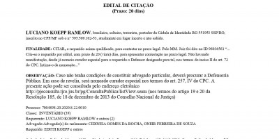 EDITAL DE CITAÇÃO - LUCIANO KOEPP RAMLOW