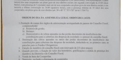 EDITAL DE CONVOCAÇÃO - COOAPROLIM