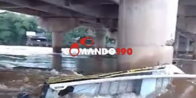 Pescadores colidem barco em pilar da ponte do Rio Machado em Ji-Paraná; vídeo