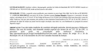 EDITAL DE CITAÇÃO - LUCIMAR RAMLOW