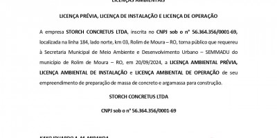 LICENÇAS AMBIENTAIS -  STORCH CONCRETUS LTDA