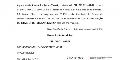  RENOVAÇÃO DO TERMO DE OUTORGA - Silvana dos Santos Vinhati