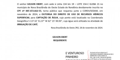 SOLICITAÇÃO DE OUTORGA - GELSON EBERT