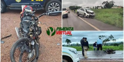Jovem de 18 anos morre após colisão frontal entre moto e carro na BR-364, em Pimenta...
