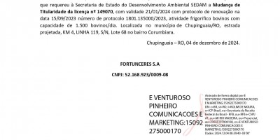 MUDANÇA DE TITULARIDADE - FORTUNCERES S.A