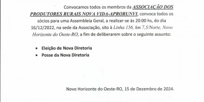 EDITAL DE CONVOCAÇÃO - ASPRORUNVI