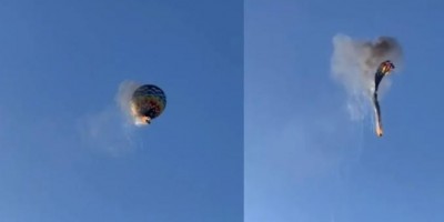 Balão pega fogo no ar, cai e deixa mortos em Santa Catarina