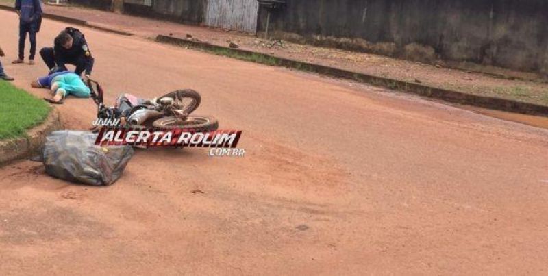 Rolim de Moura – Motociclista invade preferencial, provoca acidente e logo sem seguida foge do local
