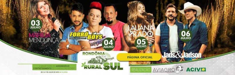 VILHENA: Grandes nomes dos shows sertanejos no palco da Rondônia Rural Sul