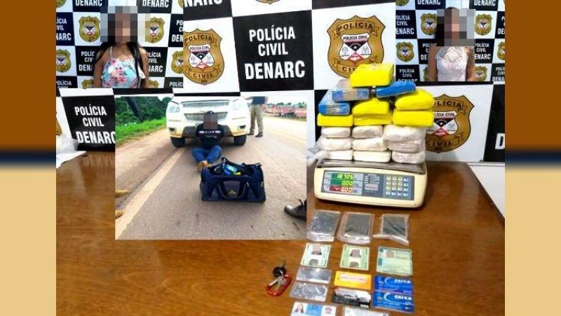 DENARC: Trio é preso com cerca de 20 kg de droga após intensa perseguição na BR-364
