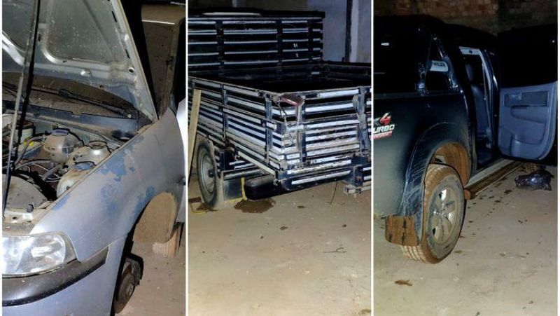 Após roubo de Hilux, PM descobre esconderijo de vários veículos