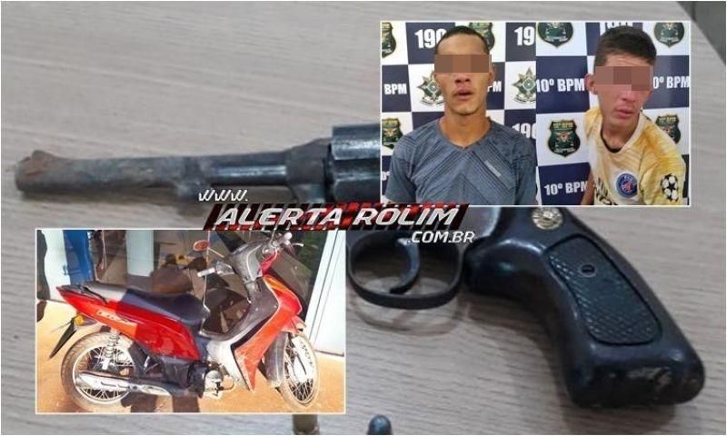Dupla é presa com motoneta roubada e arma de fogo em Rolim de Moura Dupla é presa com motoneta roubada e arma de fogo em Rolim de Moura