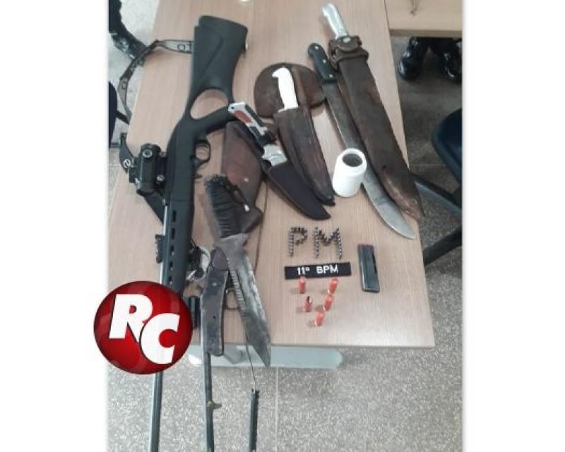 Policia prende dois homens com armas e carne de animal silvestre em Rondônia