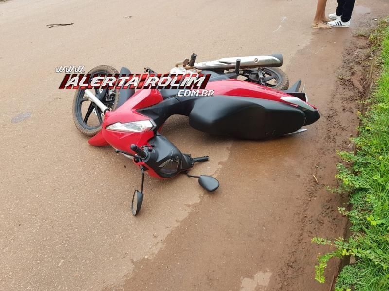 Acidente entre duas motos deixa um ferido neste sábado em Rolim de Moura Acidente entre duas motos deixa um ferido neste sábado em Rolim de Moura