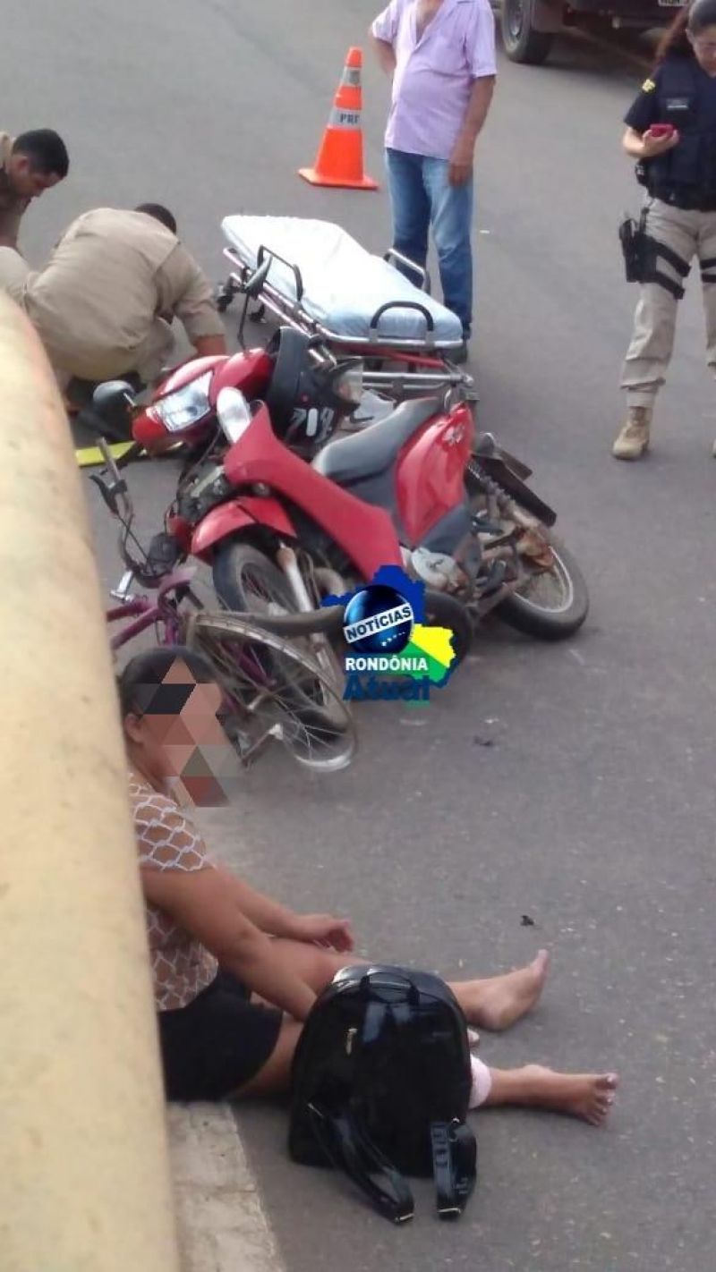 Ciclista é socorrido desmaiado após acidente na ponte do Rio Machado em Ji-Paraná Ciclista é socorrido desmaiado após acidente na ponte do Rio Machado em Ji-Paraná