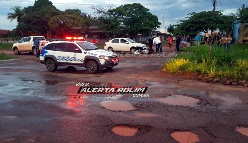 Motociclista fica ferido ao ser atingido por carro que trafegava pela contramão em Rolim de Moura Motociclista fica ferido ao ser atingido por carro que trafegava pela contramão em Rolim de Moura
