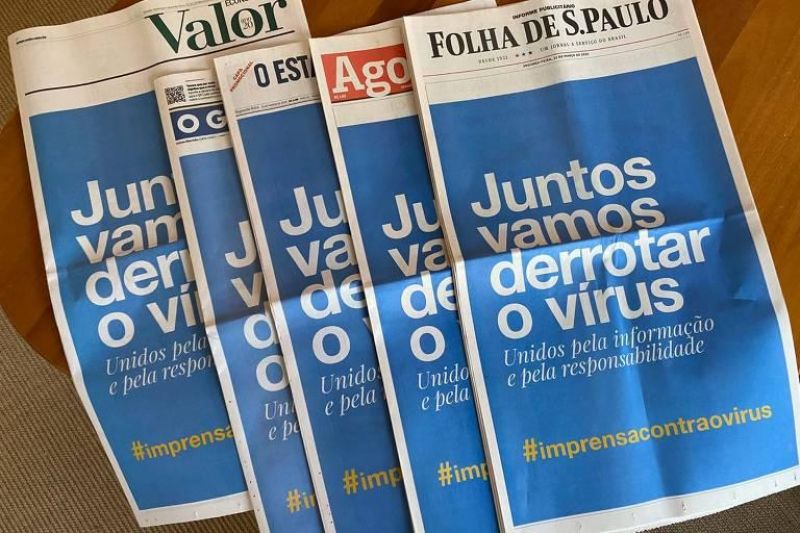 Jornais brasileiros unificam capas em combate ao coronavírus Jornais brasileiros unificam capas em combate ao coronavírus