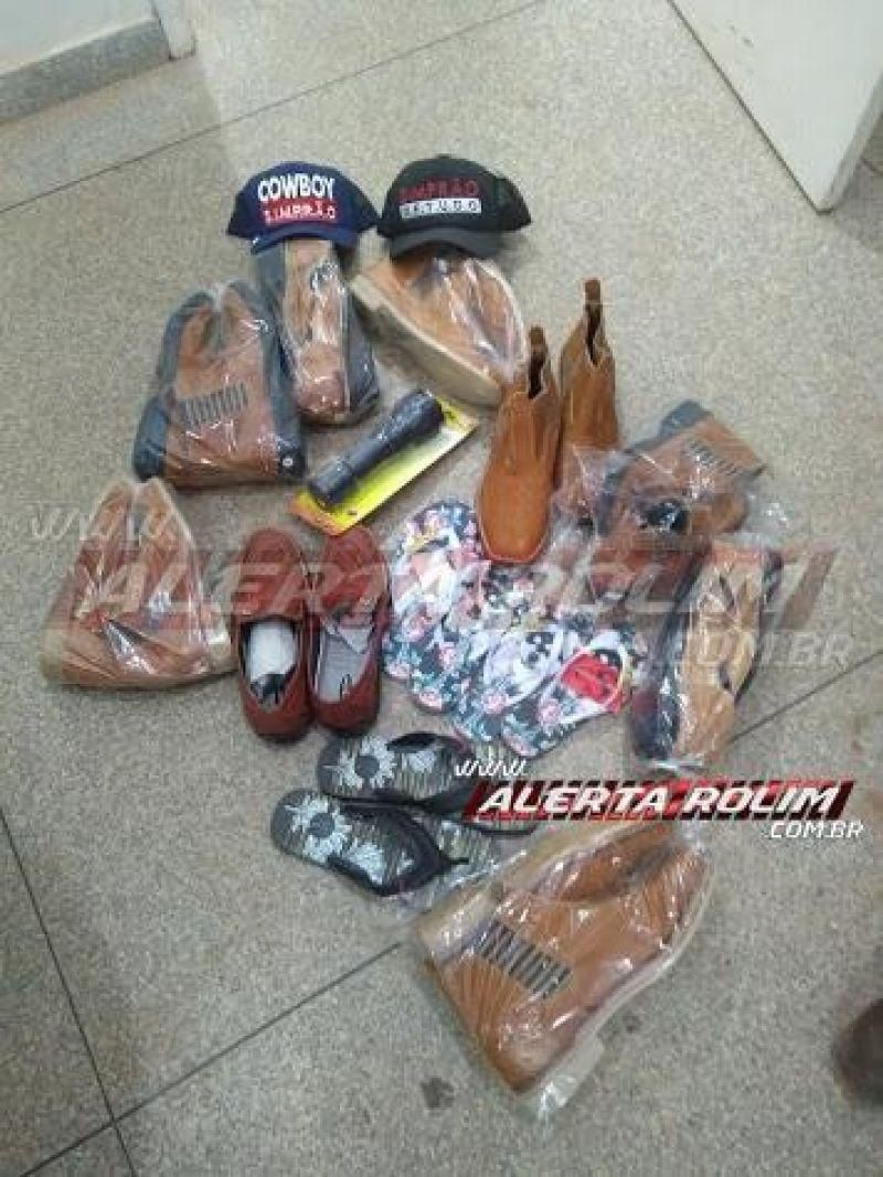 Rolim de Moura: Após arrombar loja de calçados e efetuar furto, individuo acaba preso pela PM