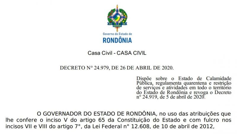Novo decreto do Governo de Rondônia mantém aulas suspensas até 17 de maio