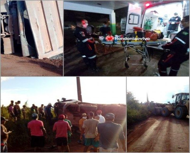 Trabalhador fica com perna presa às ferragens após tombamento de caçamba em Porto Velho Trabalhador fica com perna presa às ferragens após tombamento de caçamba em Porto Velho