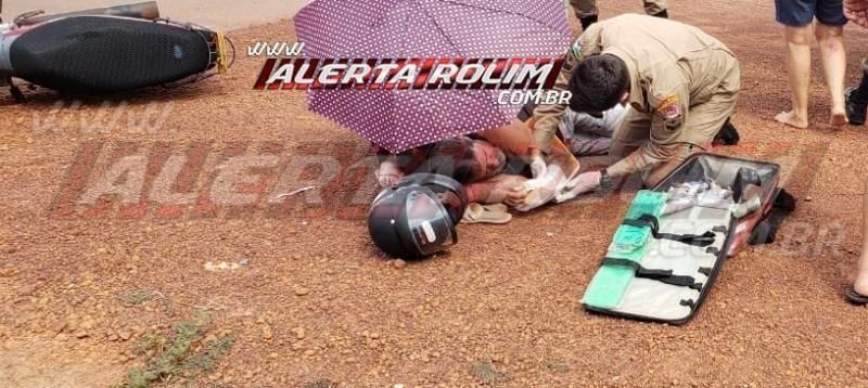 Motociclista fratura braço em colisão envolvendo moto e caminhonete, em Rolim de Moura; veja o video Motociclista fratura braço em colisão envolvendo moto e caminhonete, em Rolim de Moura; veja o video